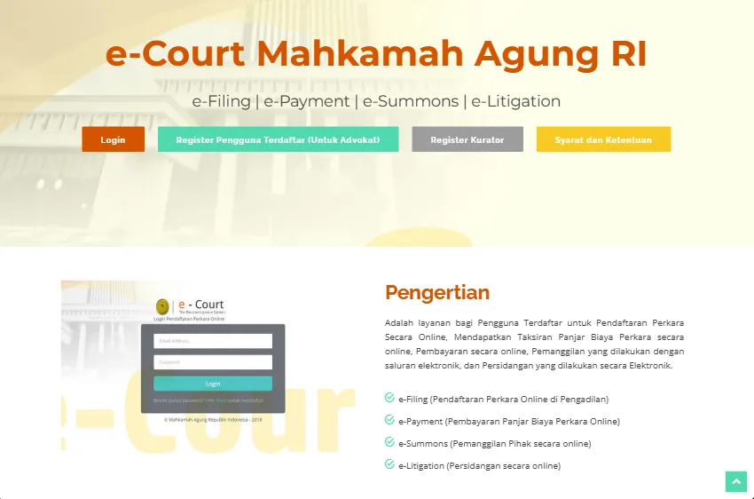 e-Court Mahkamah Agung RI