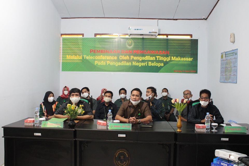 Pembinaan dan Pengawasan Oleh Pengadilan Tinggi Makassar Melalui Teleconference