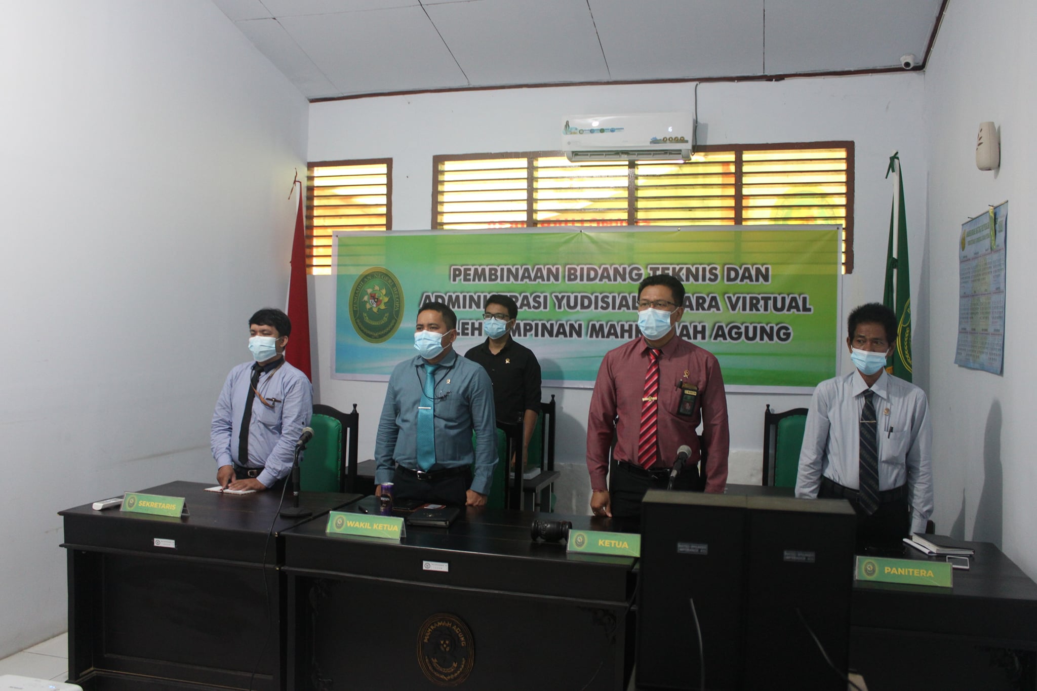 Pembinaan Bidang Teknis dan Administrasi Yudisial Secara Virtual oleh Pimpinan Mahkamah Agung